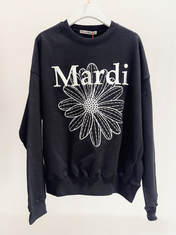 Sweatshirt Flowermardi Needlework Black White