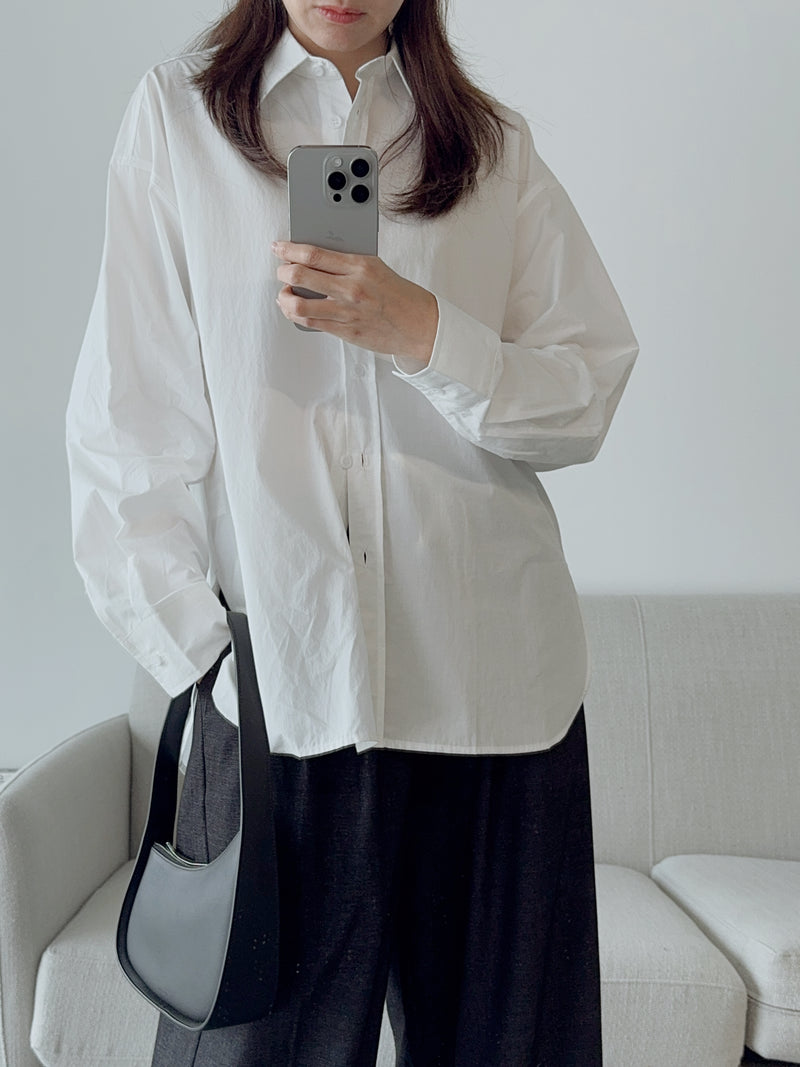 Solid Color Oversized Shirt