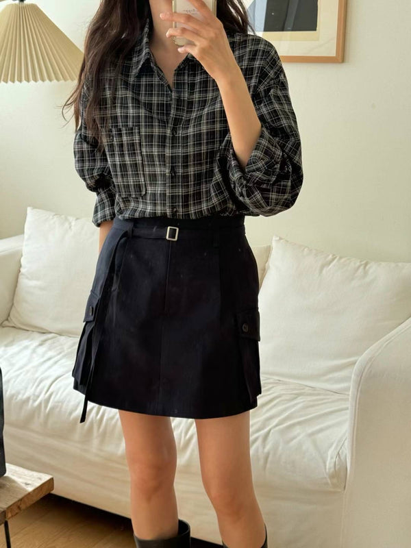 Cotton Cargo Mini Skirt