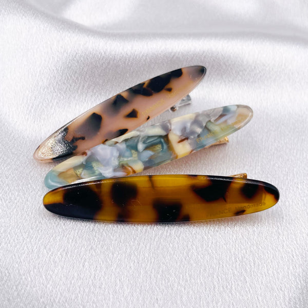 Acrylic Leopard Long Oval Hair Clip