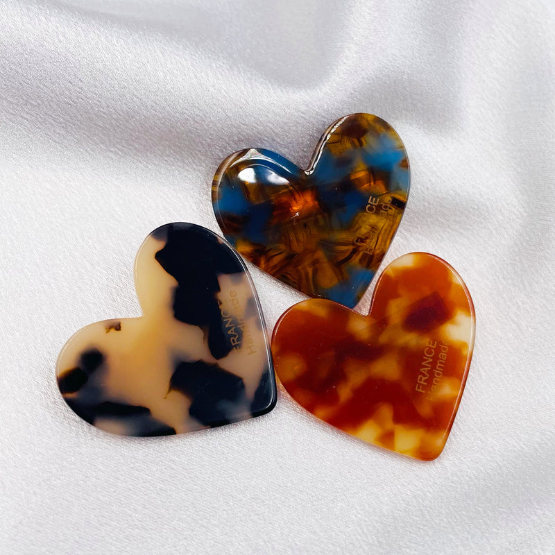 Leopard Pattern Mini Heart Acrylic Hair Clip