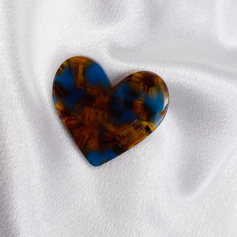 Leopard Pattern Mini Heart Acrylic Hair Clip