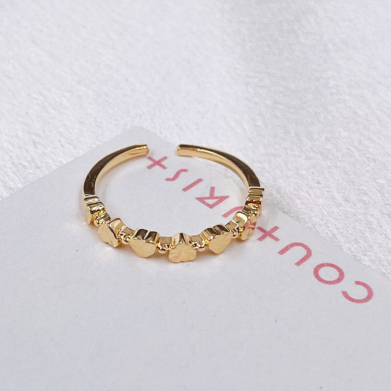 Laser Patterned Hearts Metal Ring