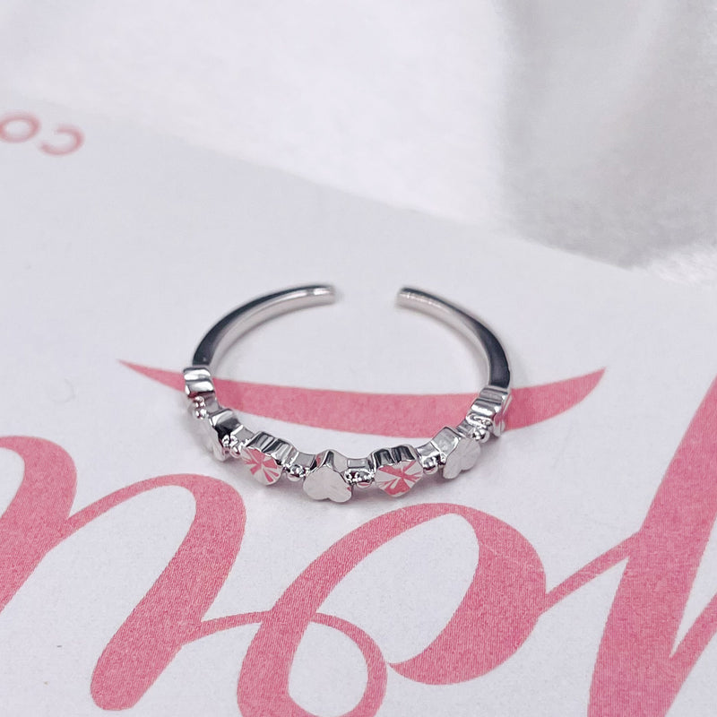 Laser Patterned Hearts Metal Ring