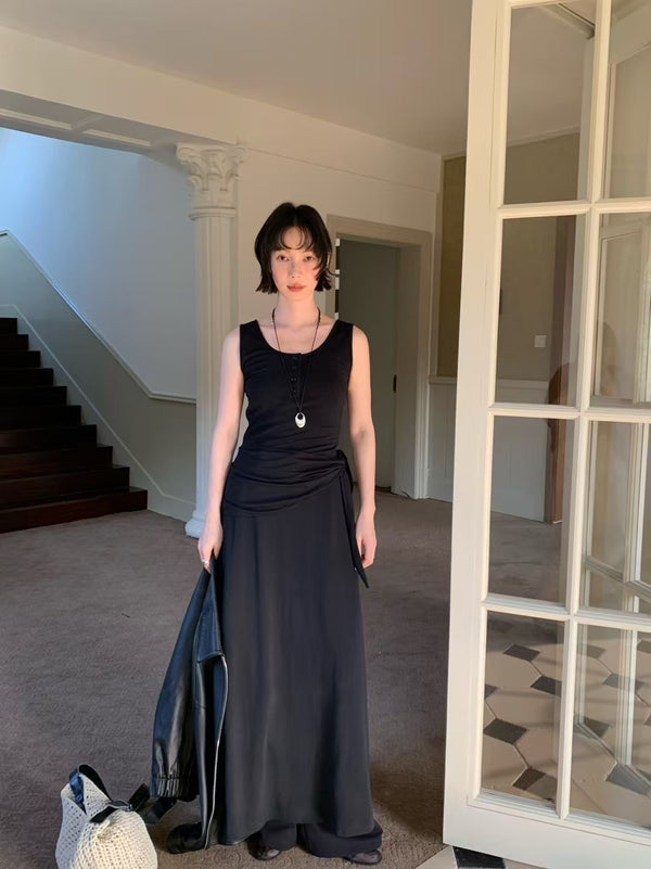 Soft Flare Maxi Tank Dress with Waistband