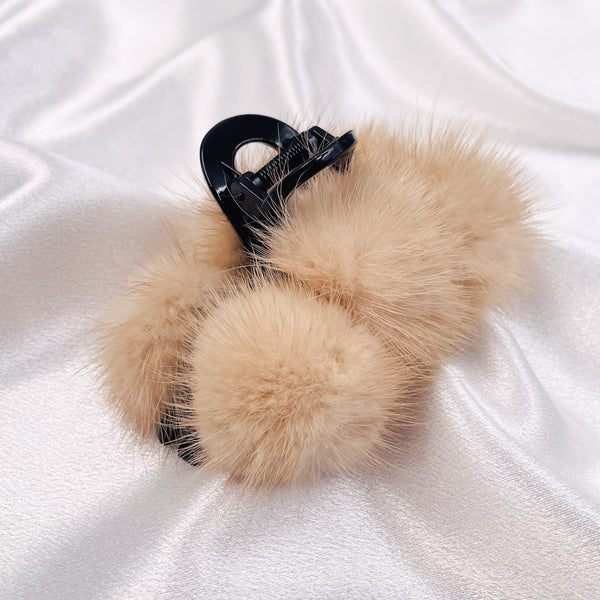 Big Fur Balls Hair Clip