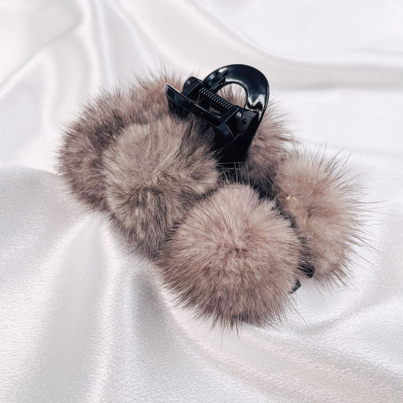 Big Fur Balls Hair Clip