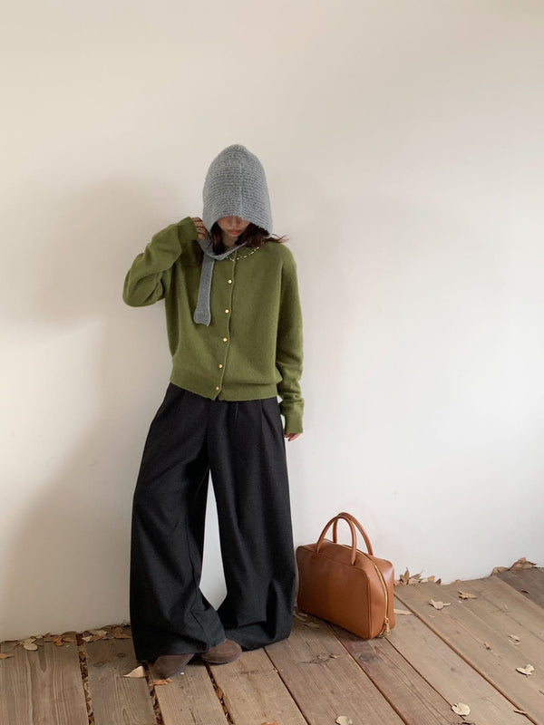 Beads Neckline Button Up Cardigan