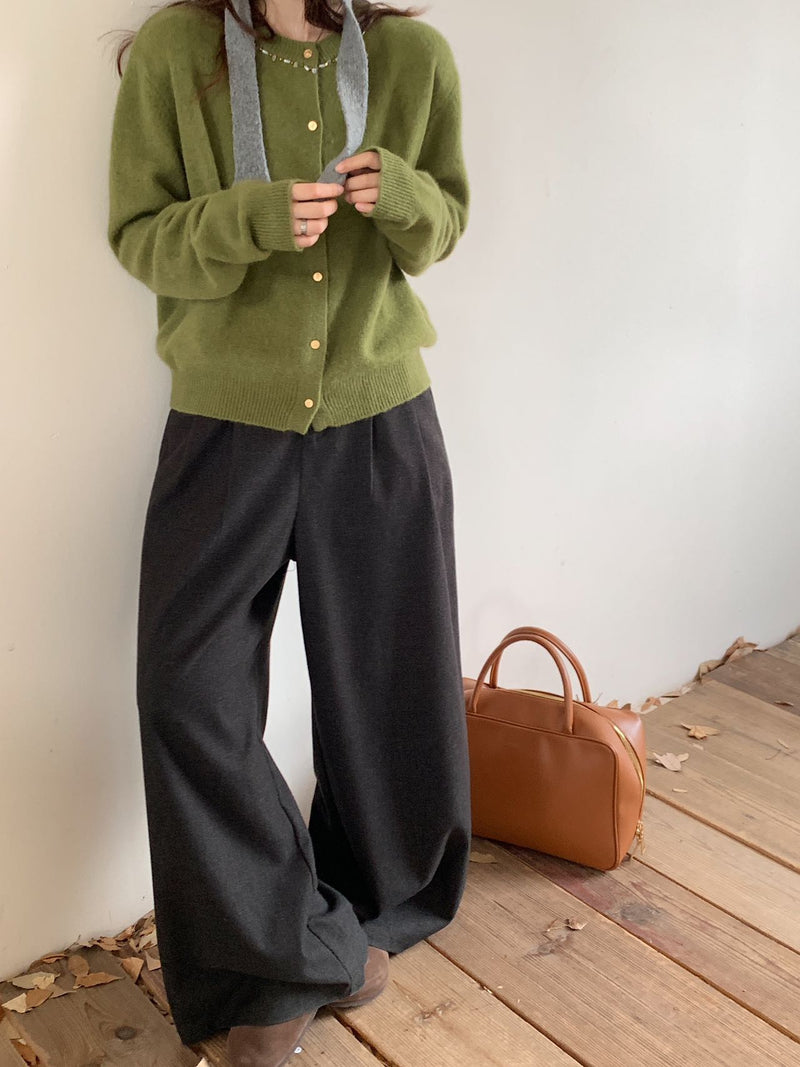 Beads Neckline Button Up Cardigan