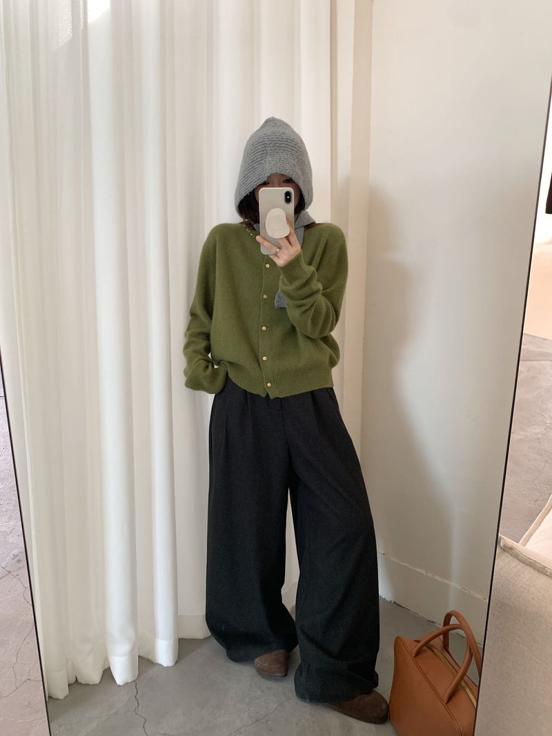 Beads Neckline Button Up Cardigan