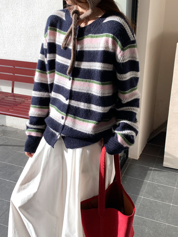 Colorful Stripe Cardigan