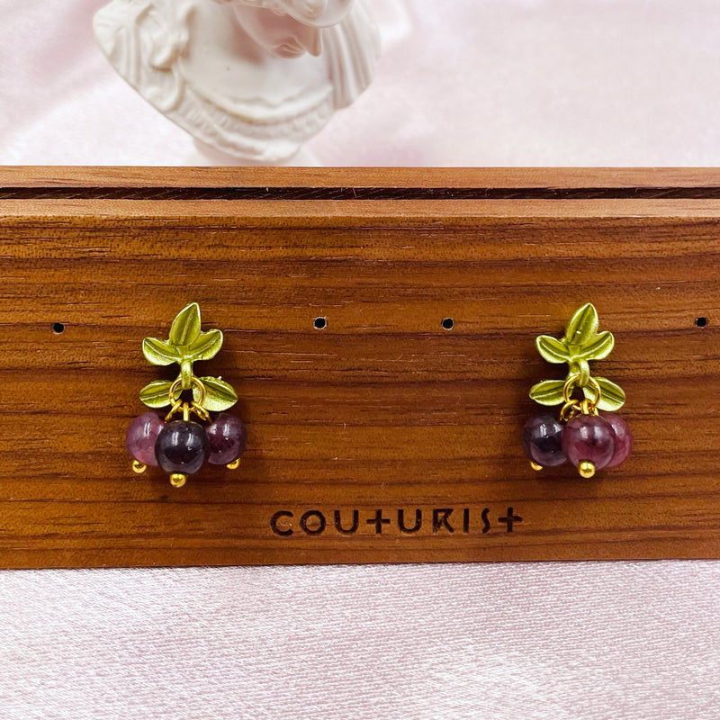Grapes with Leaves Earrings