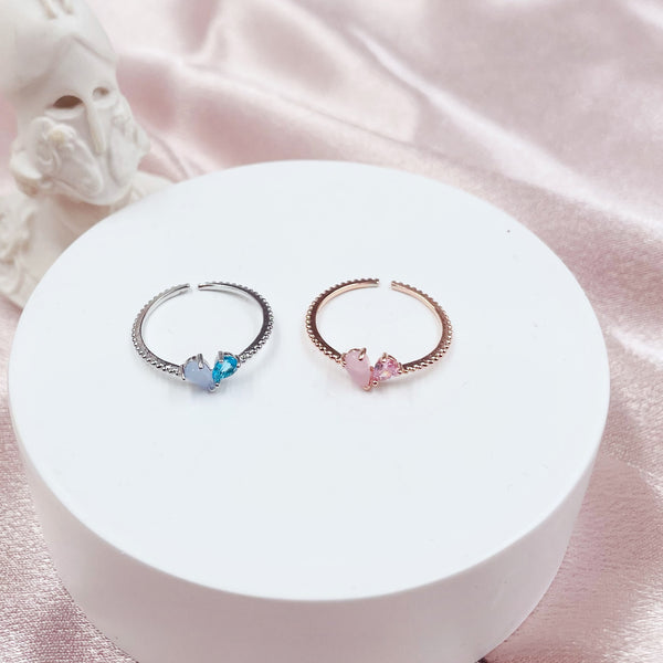 Colorful Stone Heart Ring