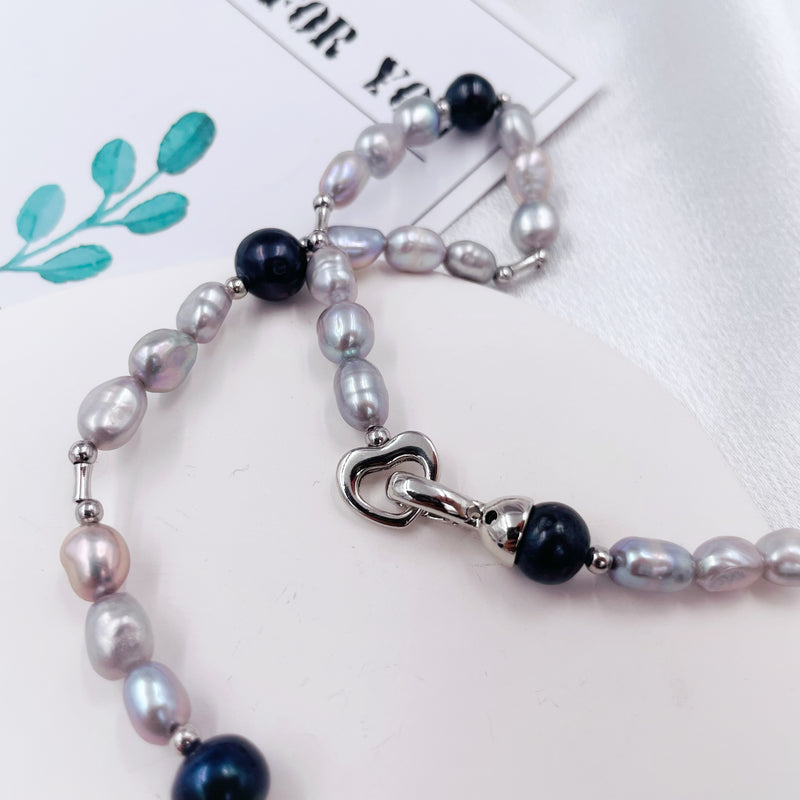 Irregular Black Pearls Necklace