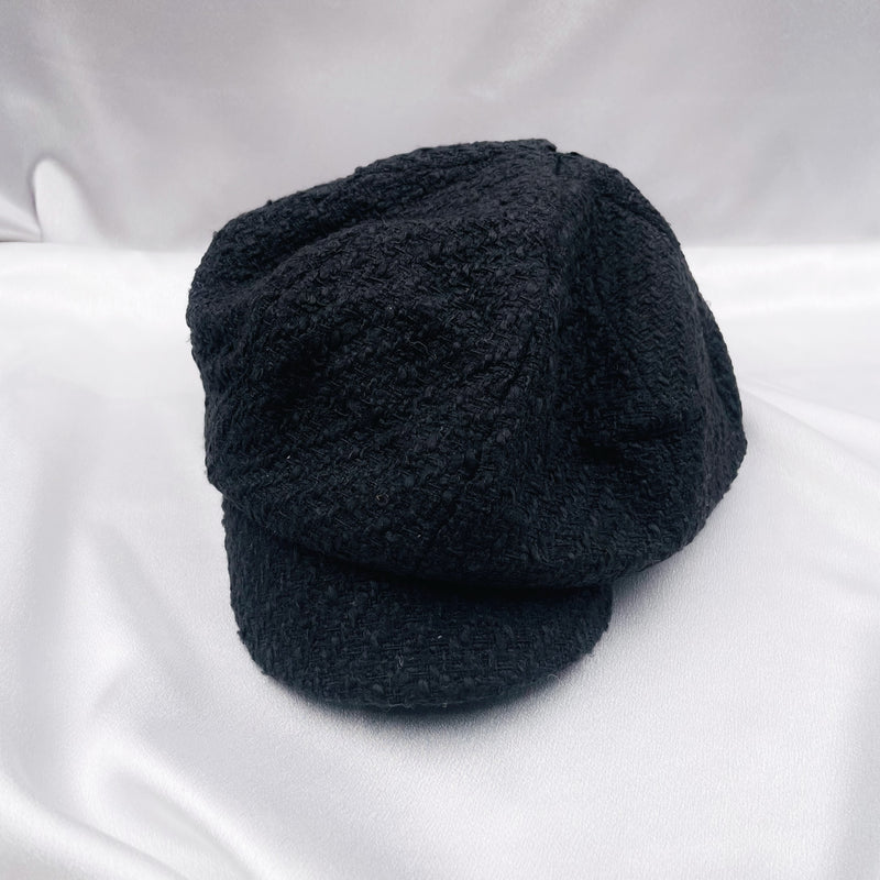 Black Tweed Octagonal Hat