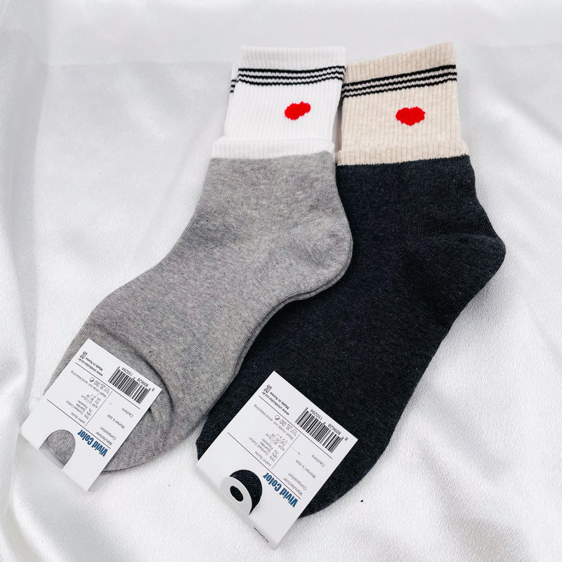 Heart Logo Over-the-Ankle Socks