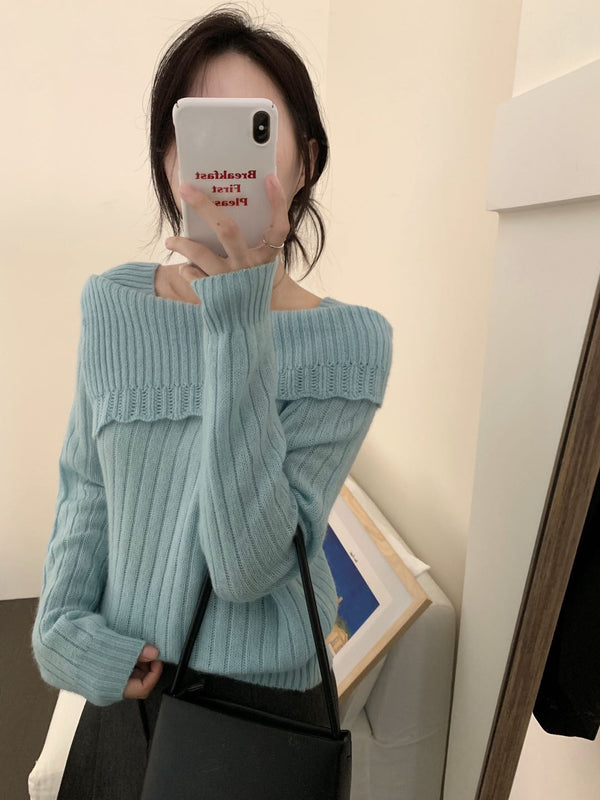 Drop Shoulder Cable Knit Sweater