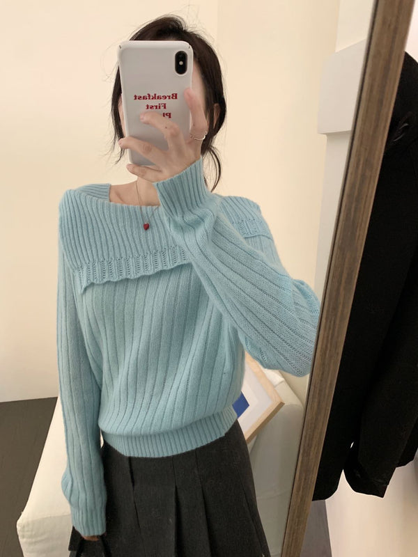 Drop Shoulder Cable Knit Sweater