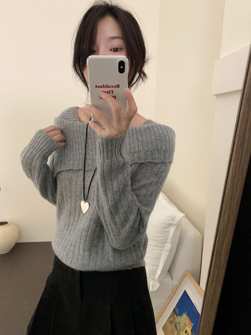 Drop Shoulder Cable Knit Sweater