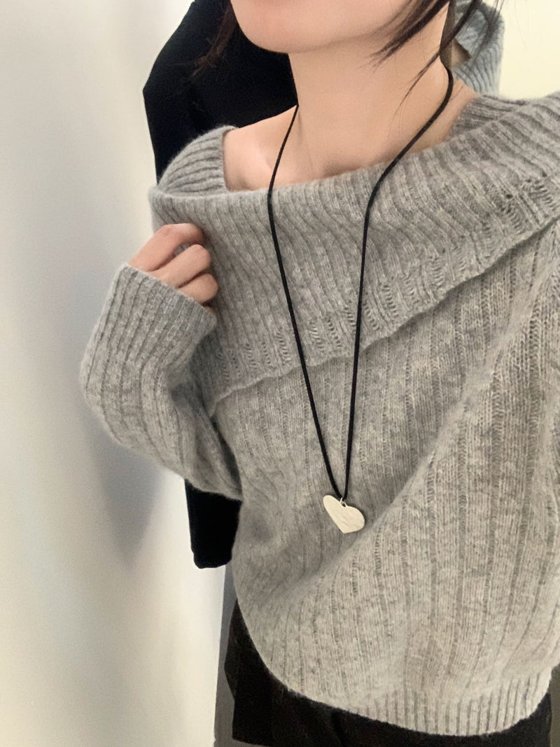 Drop Shoulder Cable Knit Sweater