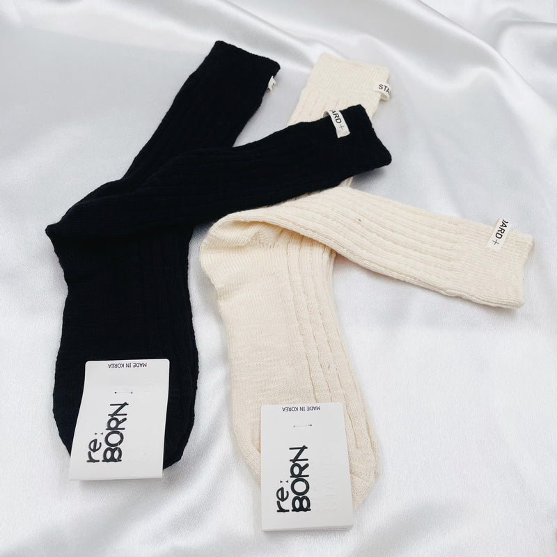 Basic Ribbed Long Socks