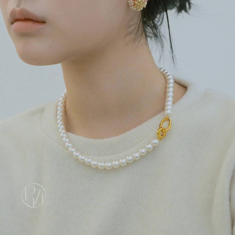 Pearls with Big Chain Necklace