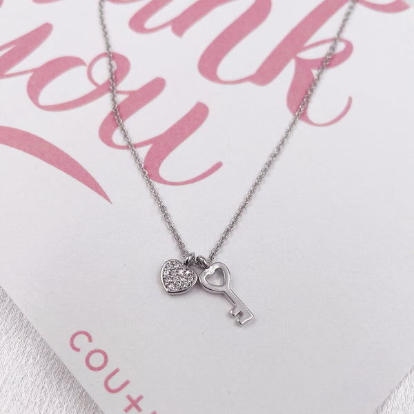 Heart and Key Necklace