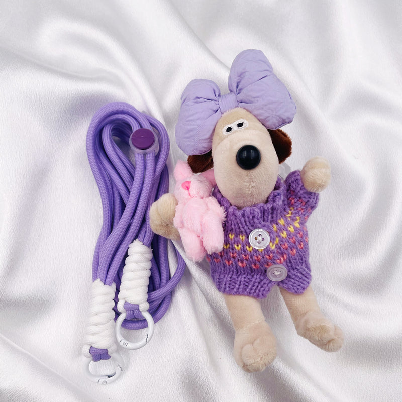 Purple Sweater with Bunny Dog Phone Holder with Strap