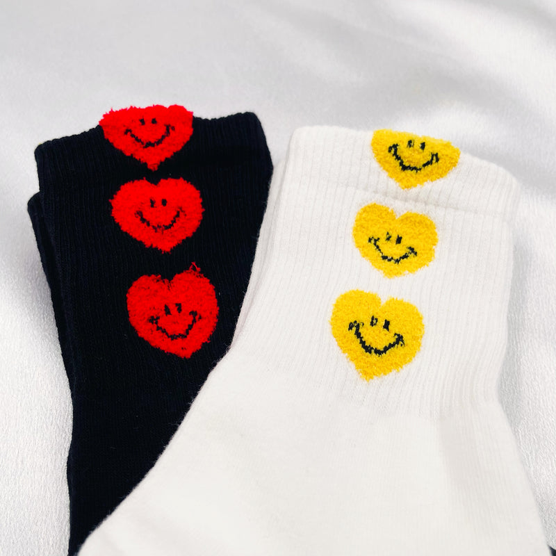 Contrasting Triple Hearts Socks