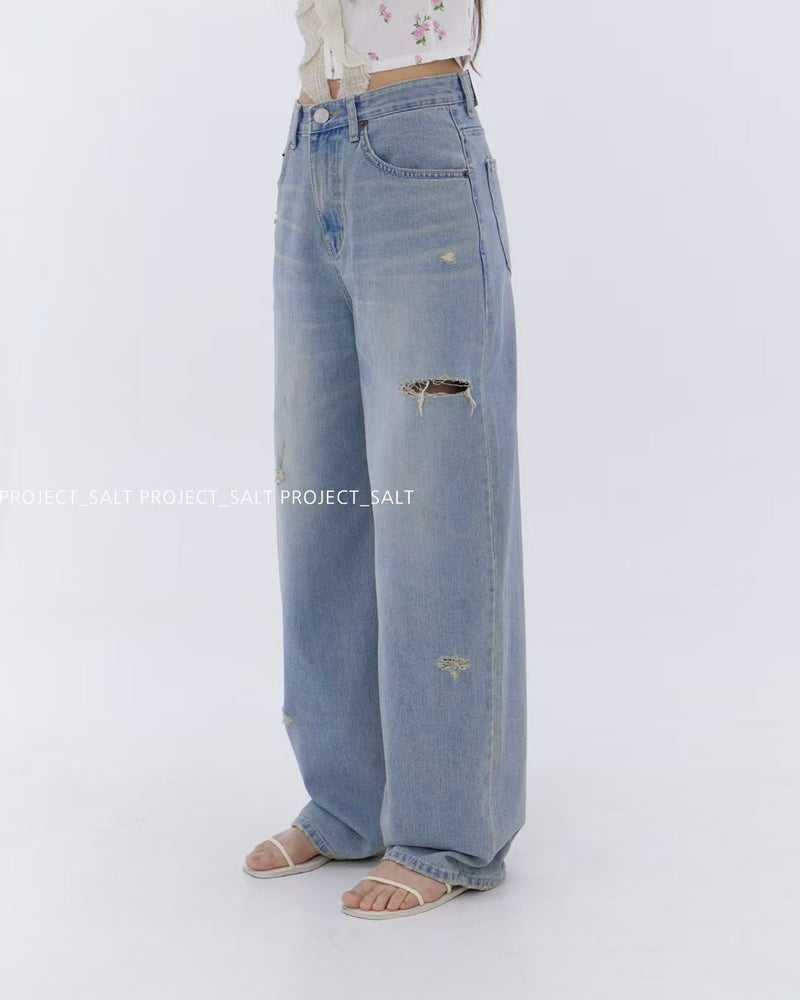 Small Distress Baggy Jeans