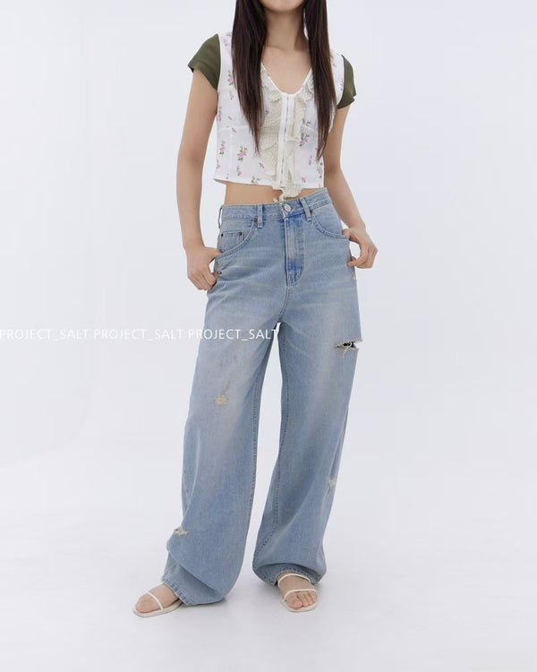 Small Distress Baggy Jeans