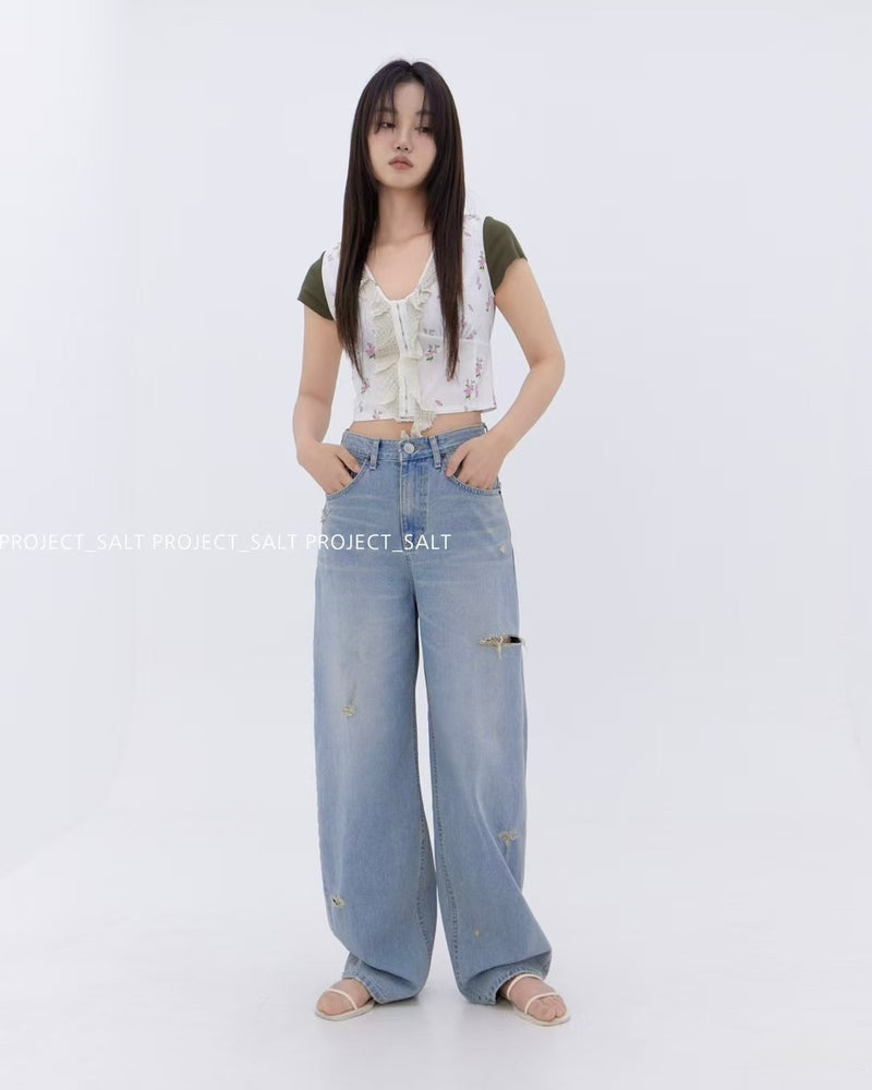 Small Distress Baggy Jeans
