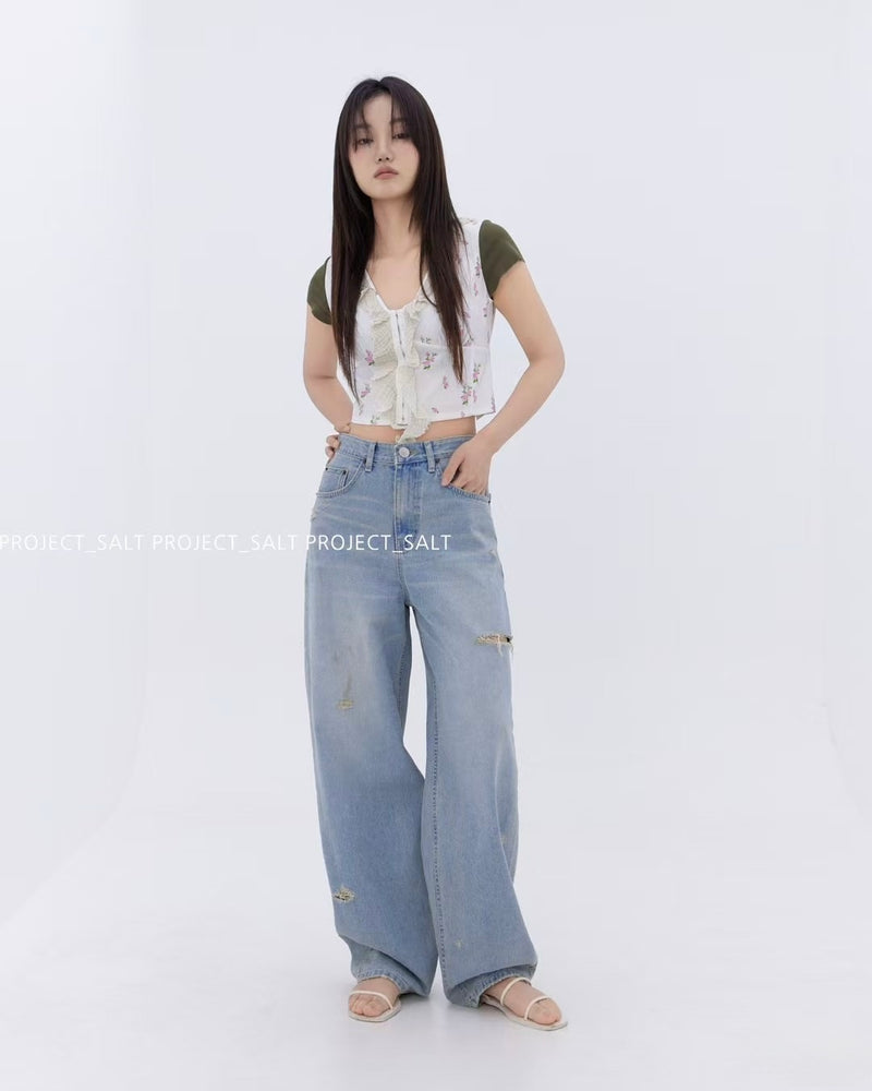 Small Distress Baggy Jeans