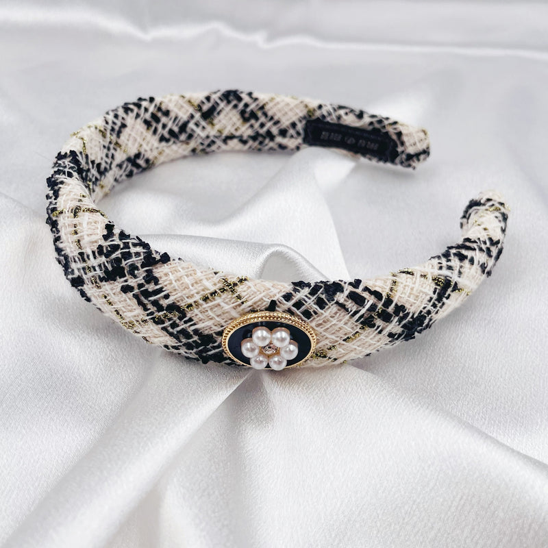 Tweed with Pearl Flower Headband
