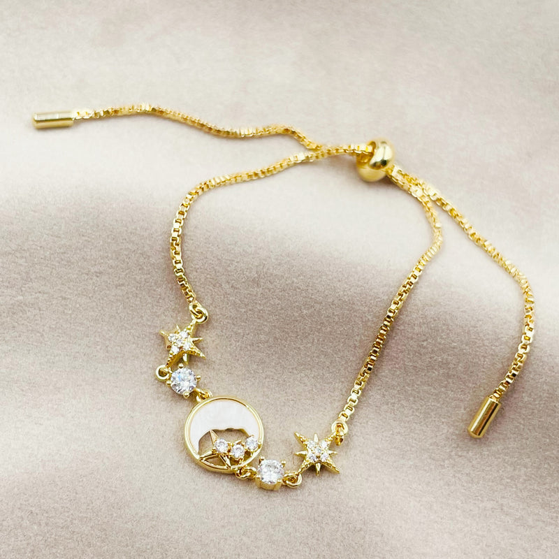 Round Moon and Star Bracelet