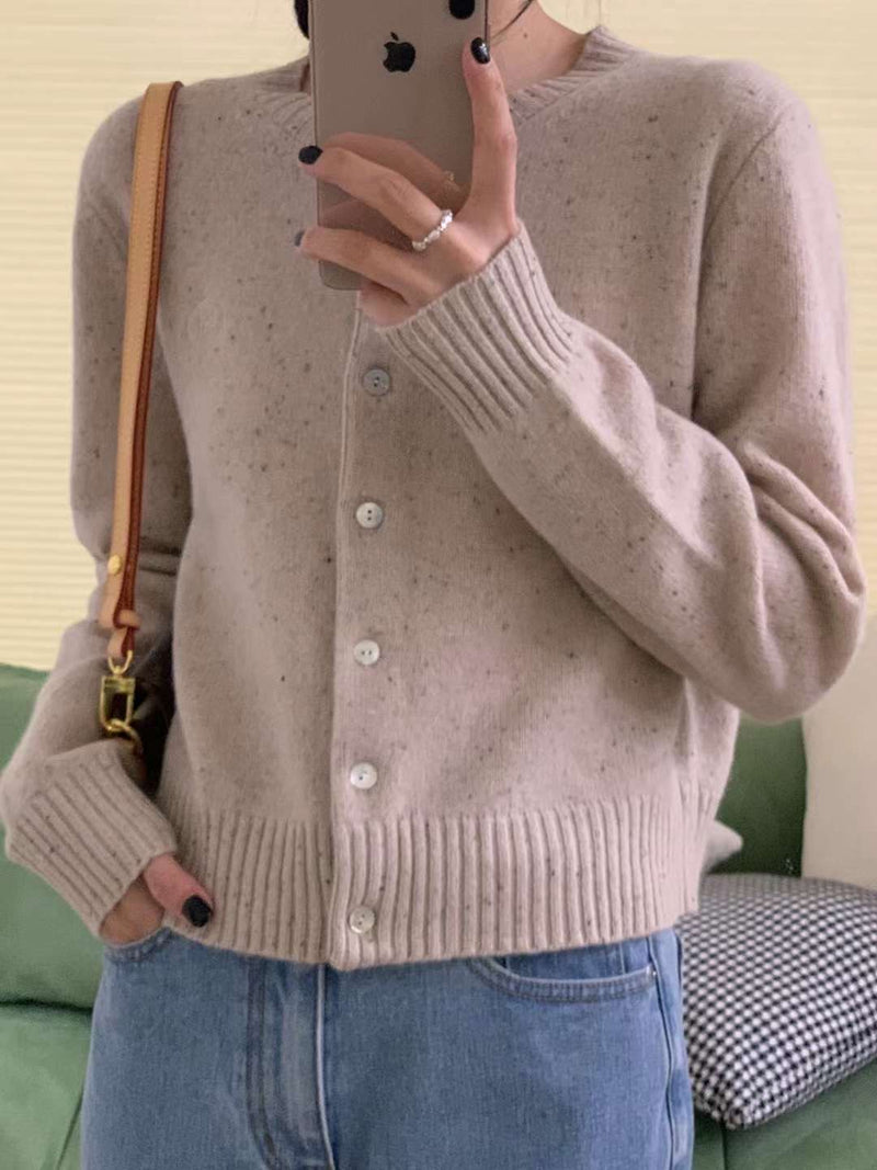 Mixed Color Knit Cardigan