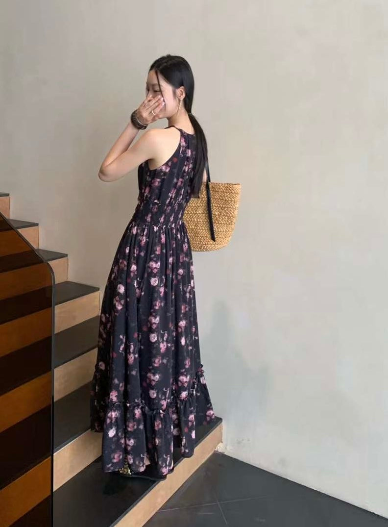 Rose Halter Maxi Dress