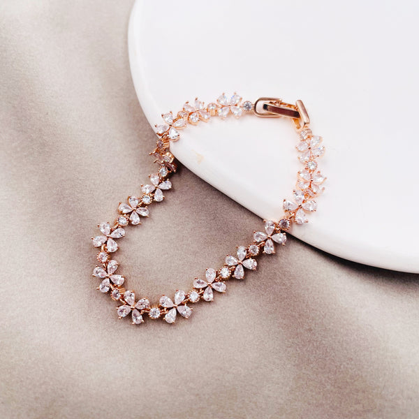 Rhinestone Flowers Bracelet