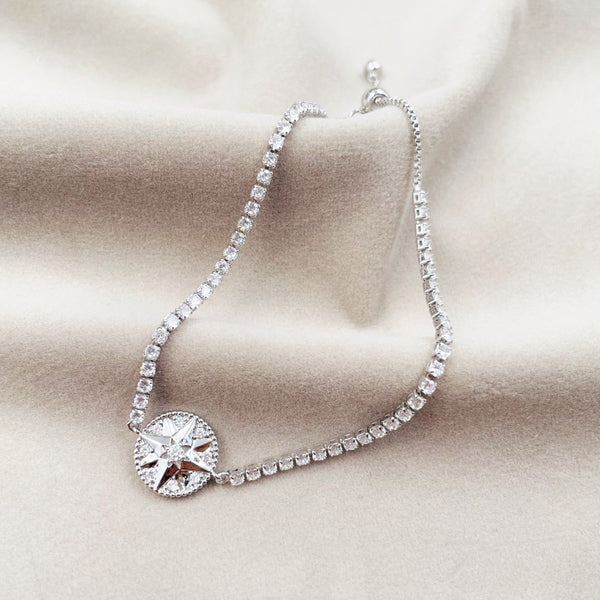 Rhinestone Chain with Round Star Bracelet