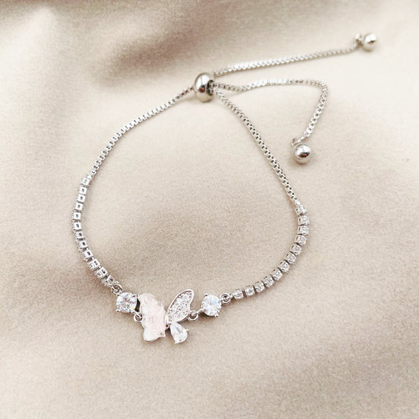 Half Pink Butterfly Bracelet