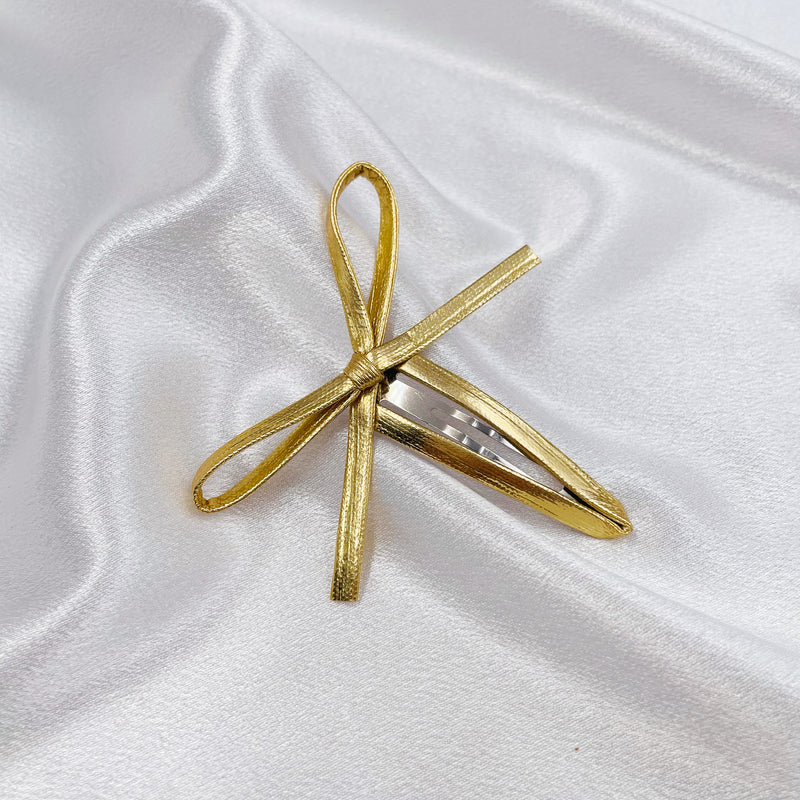 Metalic Strap Bow Hair Clip