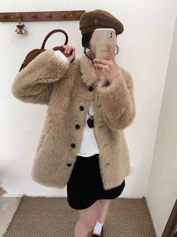 Wool Fluffy Collar Jacket