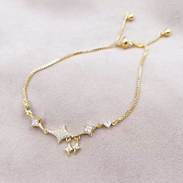 Rhinestone Hanging Stars Bracelet