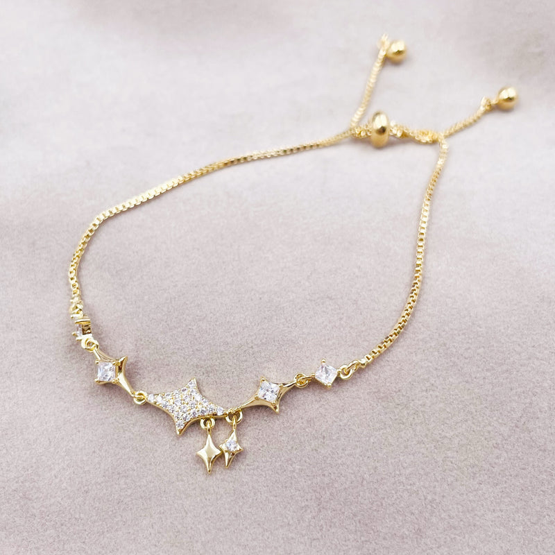 Rhinestone Hanging Stars Bracelet