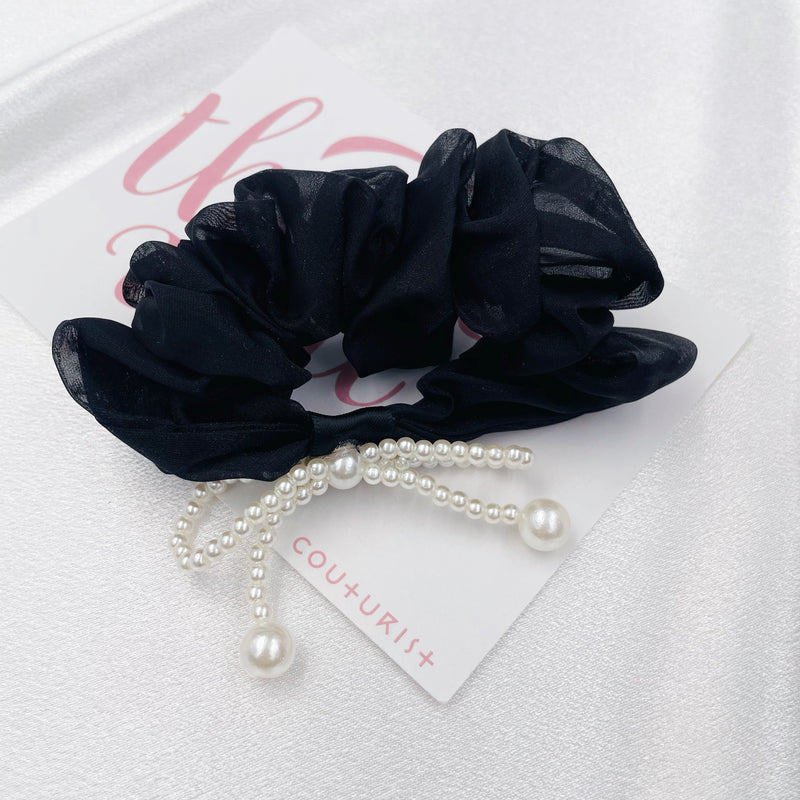 Chiffon Scrunchie with Pearl Bow