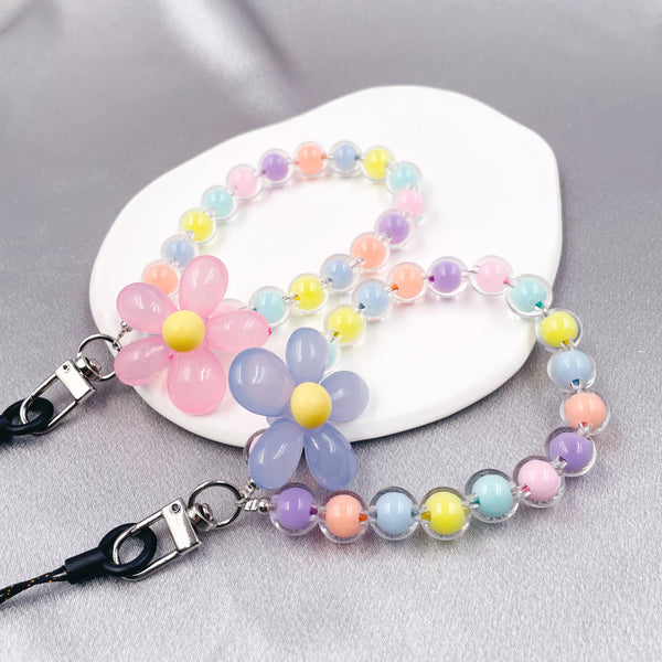 Colorful Balls with Flower Phone Chain