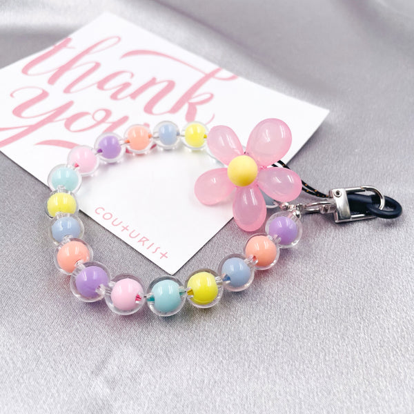 Colorful Balls with Flower Phone Chain