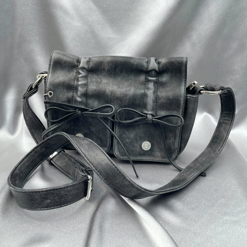 Vintage Style Front Drawstrings Flap Bag