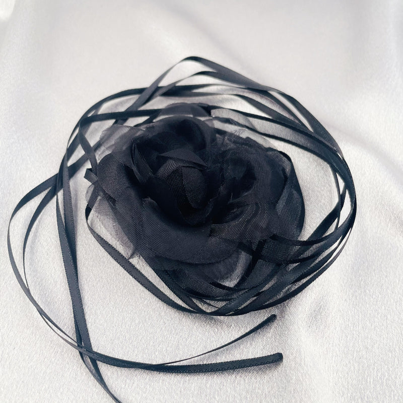 Tulle Flower Ribbon Necklace