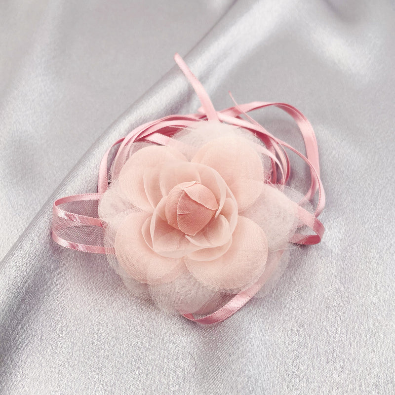 Tulle Flower Ribbon Necklace